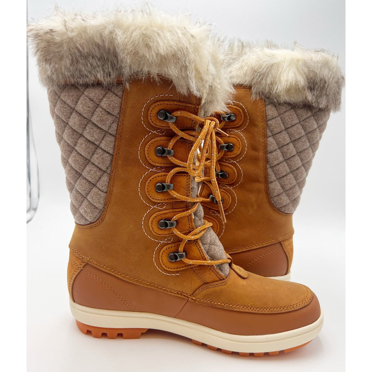 Helly Hansen Womens Garibaldi Vl Winter Boots US 8 Tan Leather Insulated WP NWOB