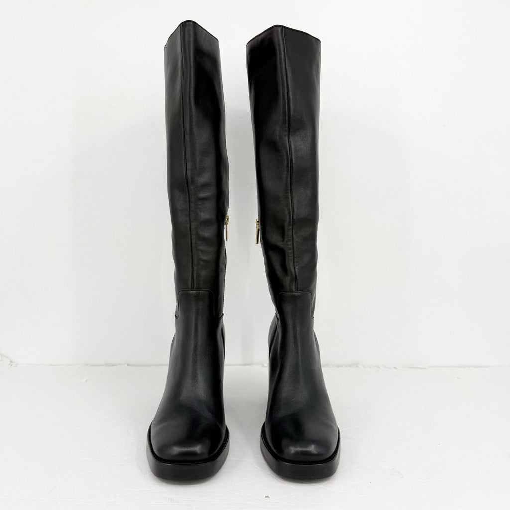 Vince Camuto Womens Gibi Knee High Boots US 8 M Narrow Calf Black Leather NWOB