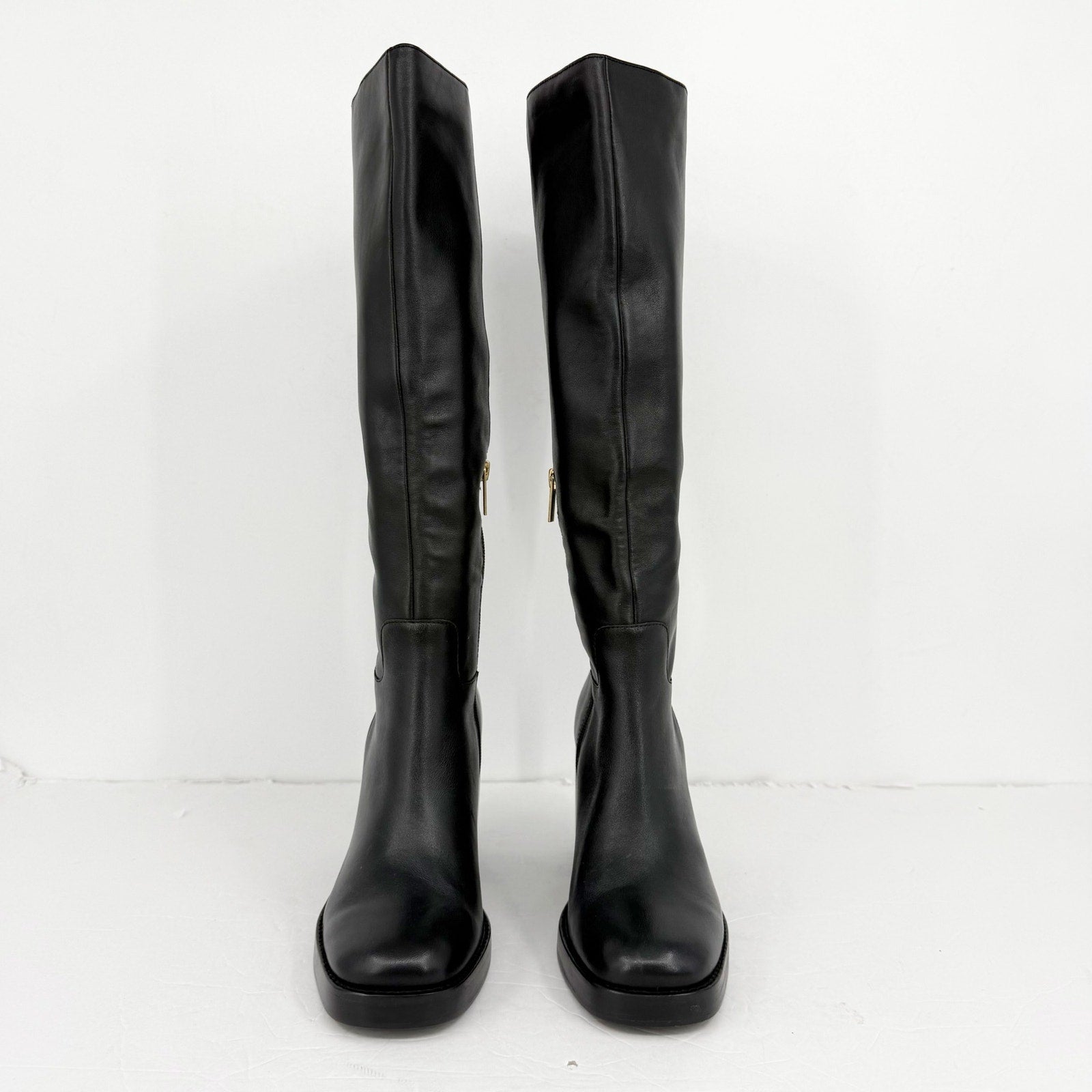 Vince Camuto Womens Gibi Knee High Boots US 8 M Narrow Calf Black Leather NWOB
