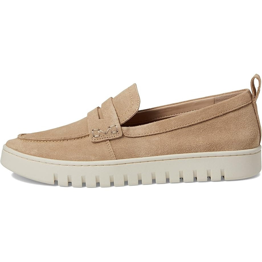 VIONIC Womens Uptown Loafers US 7 Wide Sand Tan Suede Slip On NIB
