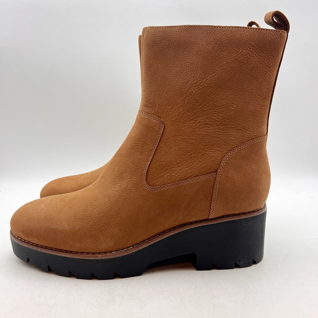Easy Spirit Womens Morgan Lug-Sole Boots Size 10 WIDE Brown Suede NWOB