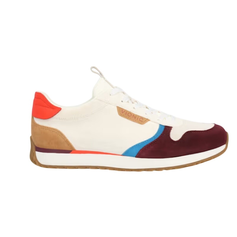 Vionic Womens Monarch Casual Sneakers Size 10 EU 41 Off White Multi Suede NIB