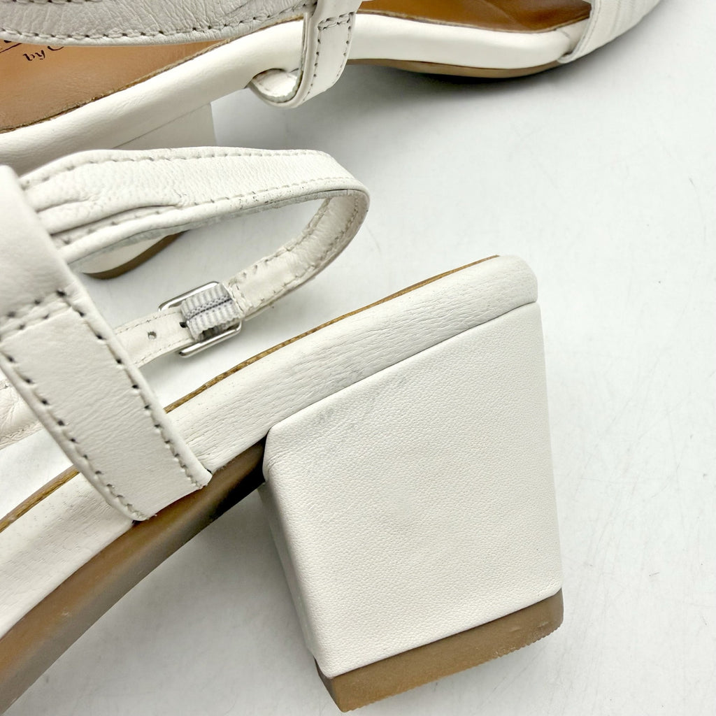 Coldwater Creek Womens Clarissa Slingback Sandals Size 6.5 White Leather NWOB