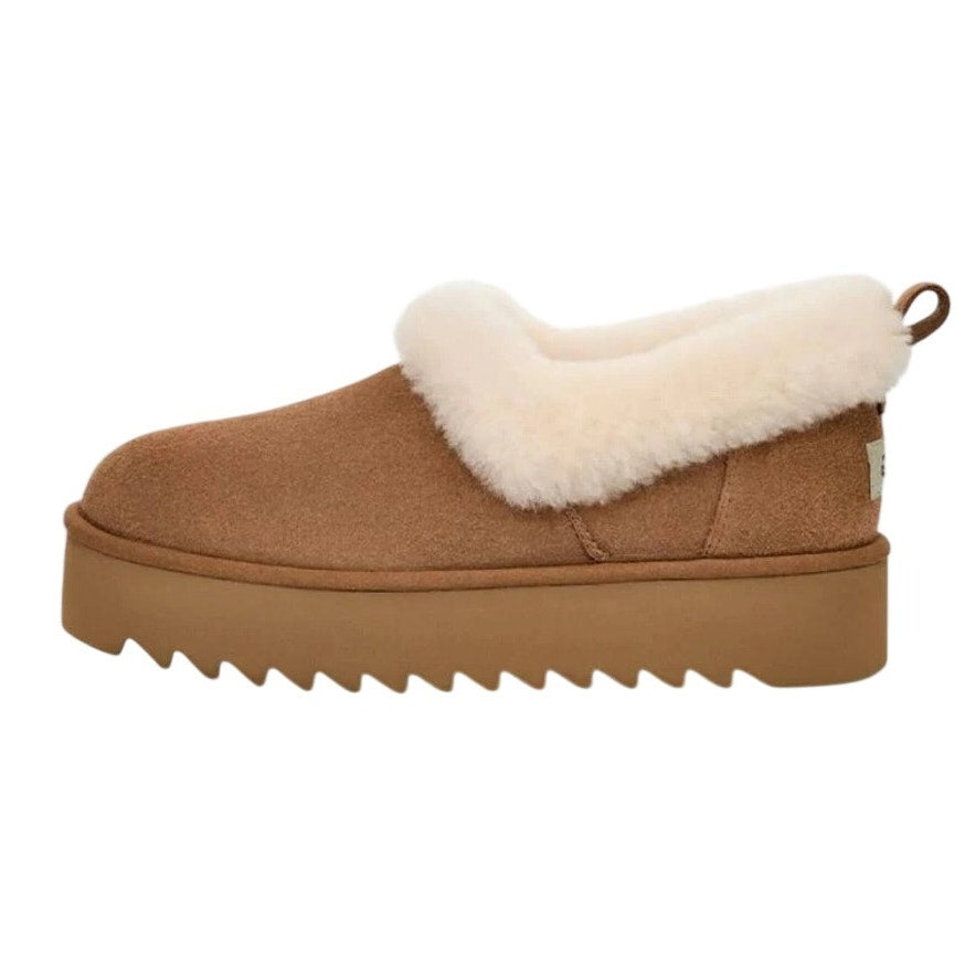 UGG Womens Nita Platform Slippers US 10 EU 41 Chestnut Brown Suede NWOB