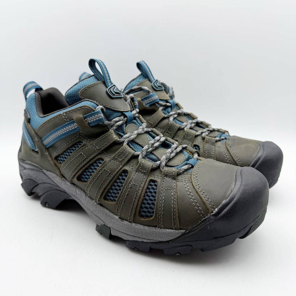 Keen Mens Voyageur Hiking Shoes US 12 EU 46 Brown Blue Water Resistant NWOB
