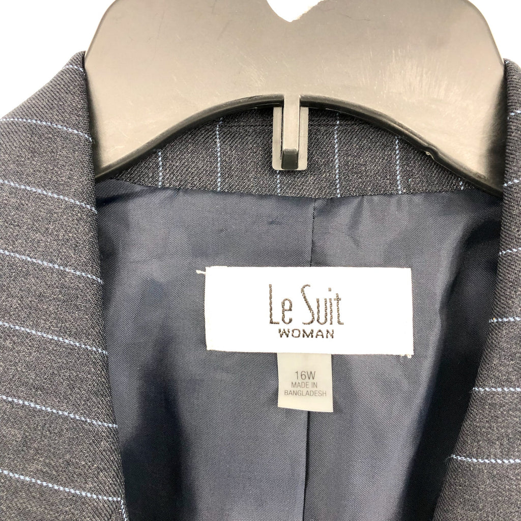 LE SUIT Single Button Suit Jacket 16W Navy Blue Pinstripe Blazer NWT
