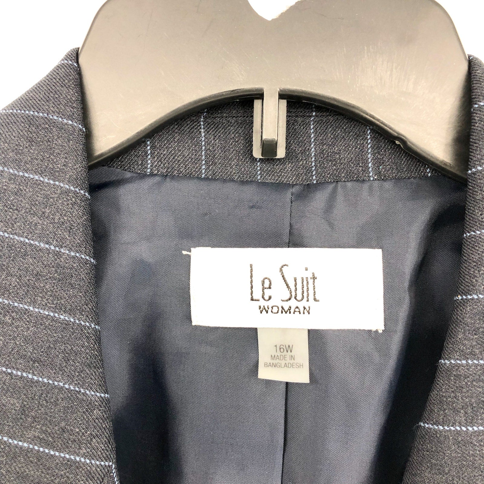 LE SUIT Single Button Suit Jacket 16W Navy Blue Pinstripe Blazer NWT