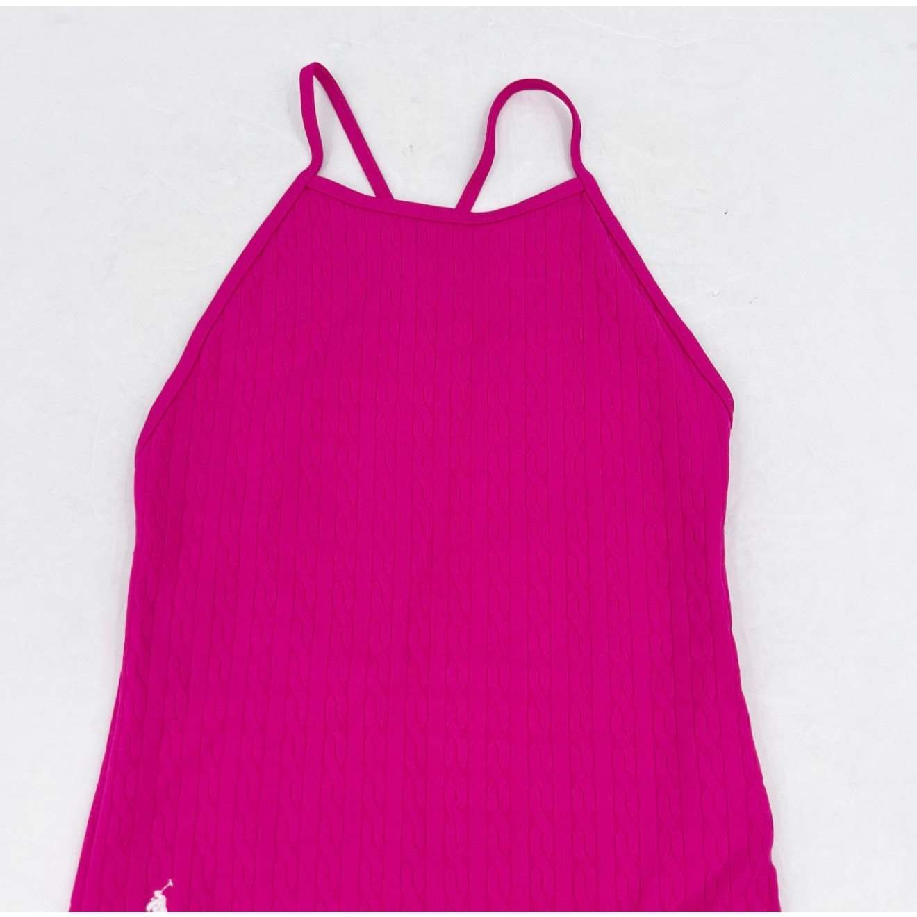 POLO RALPH LAUREN Girl's Jacquard One-Piece Swimsuit Size 7 Pink Stretch NWT