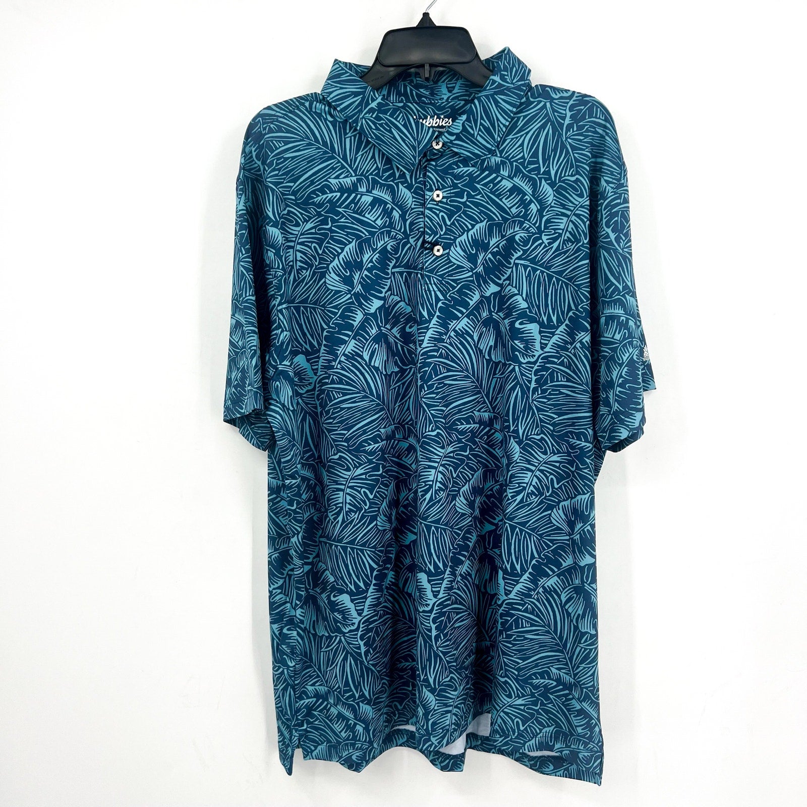 CHUBBIES Mens Performance Polo Shirt XS Navy Blue Dyed & True Print SS NWT