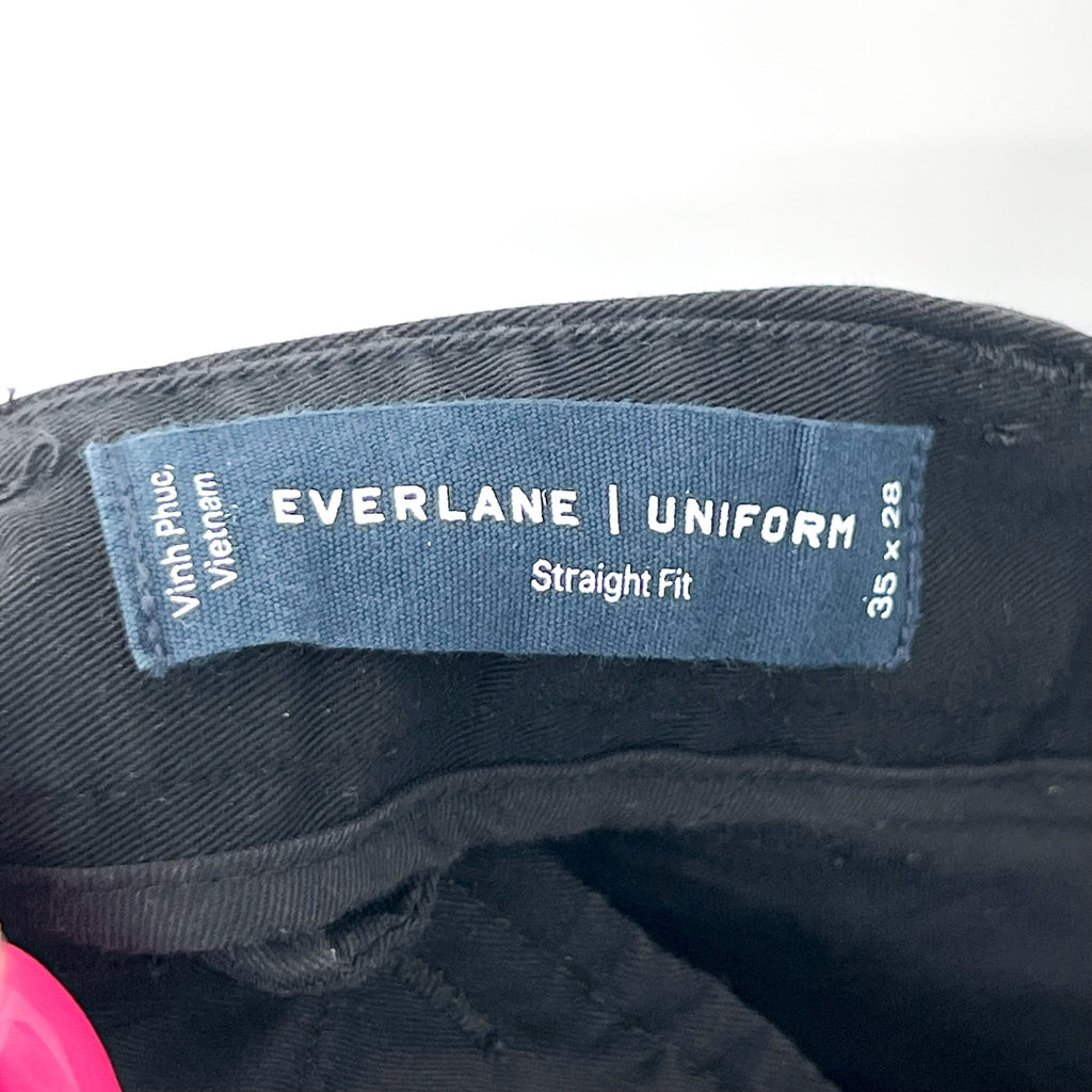 EVERLANE Men's Straight Fit Performance Chino Pants 35x28 Black Uniform NWT