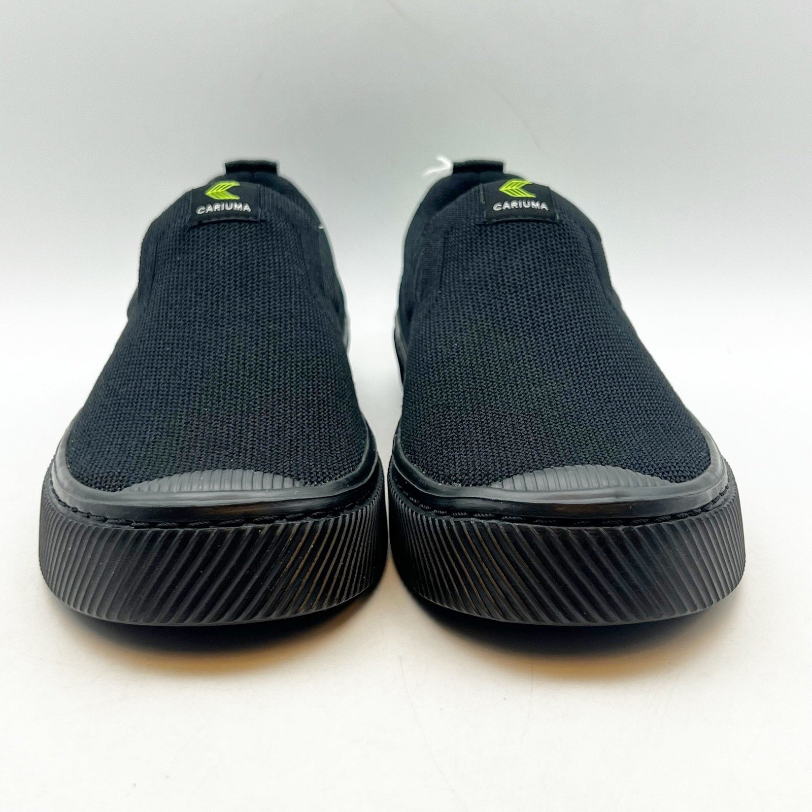 Cariuma IBI Slip On Sneakers Womens 8.5 Mens 7 All Black Knit Bamboo NWOB