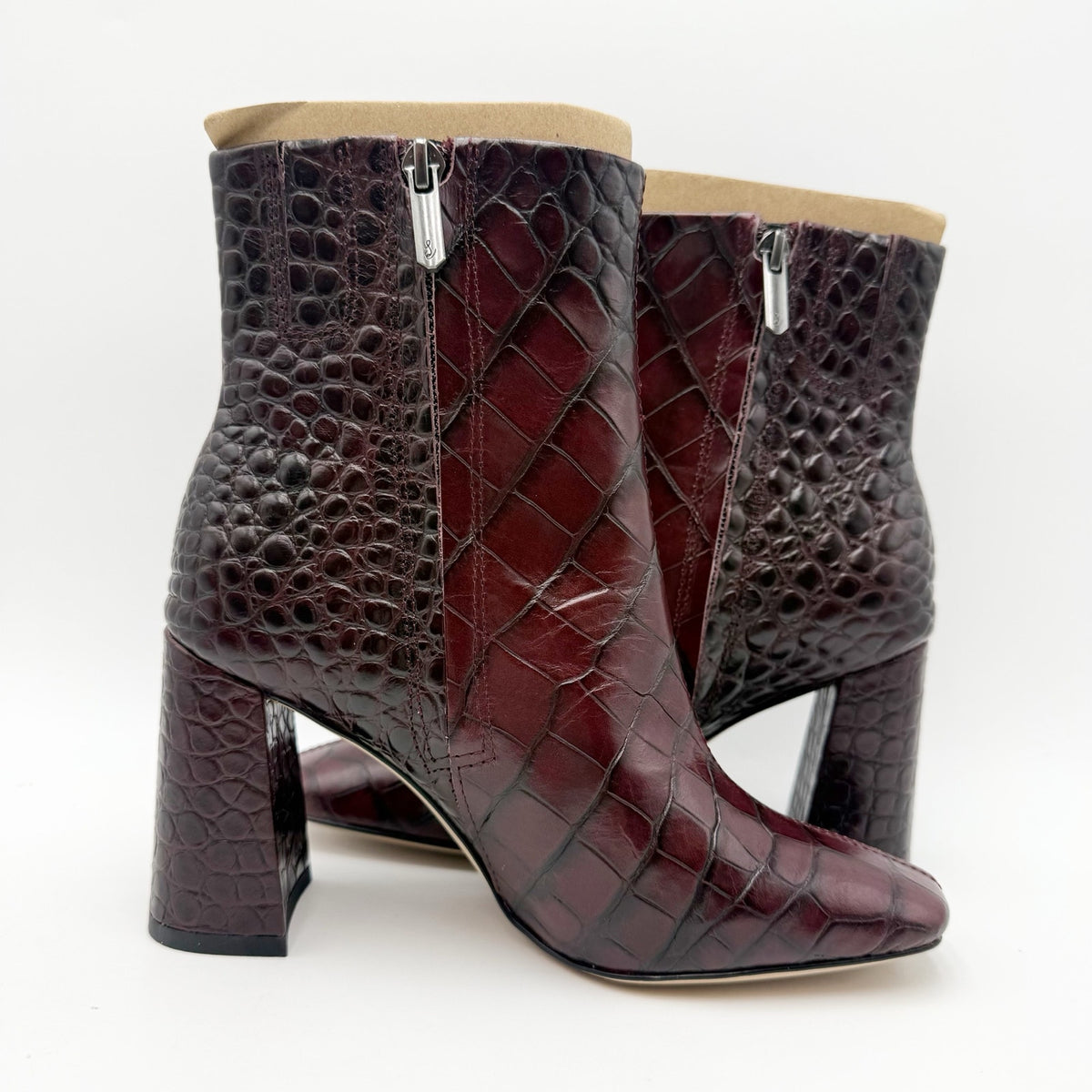 Sam Edelman Womens Codie Ankle Bootie Size 5 M Bordeaux Red Leather NIB