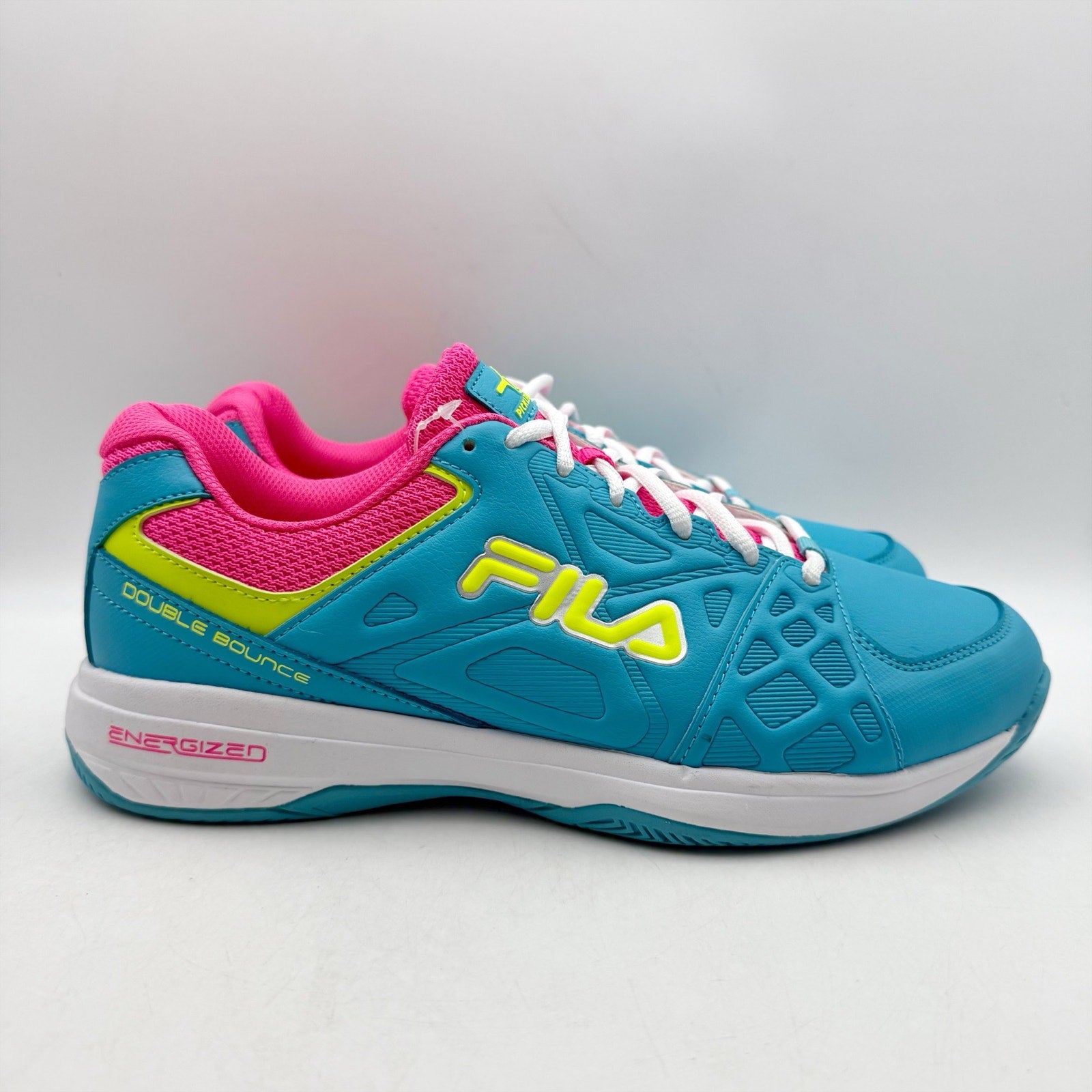 FILA Womens Double Bounce 3 Pickleball Athletic Shoes Size 7.5 Blue Pink NIB