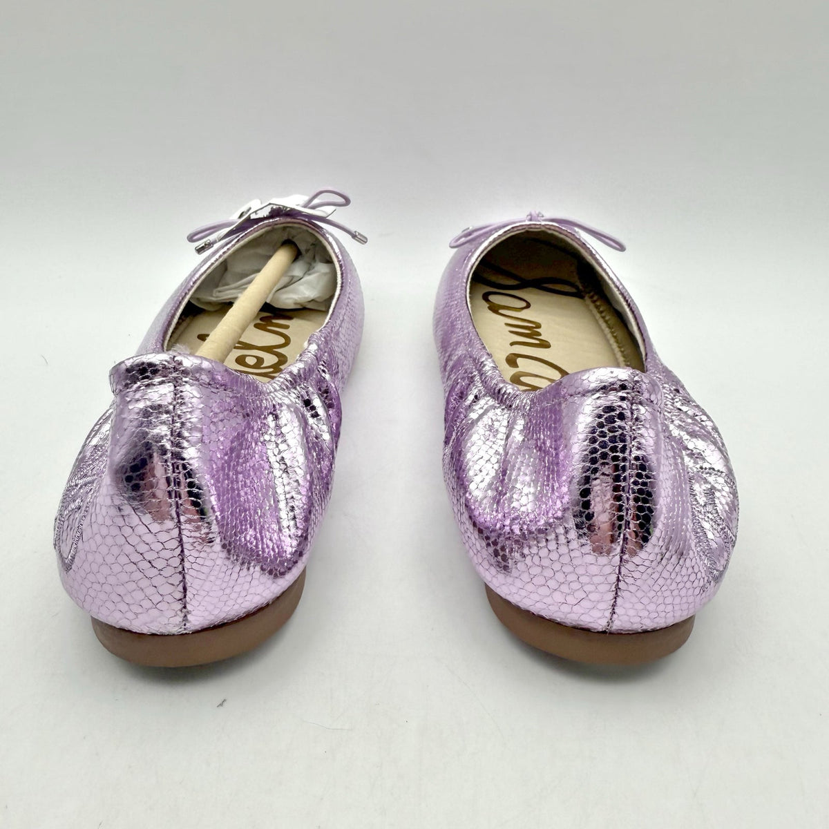 Sam Edelman Kids Felicia Ballet Flats Size 3 M EU 35 Lilac Metallic Leather NIB