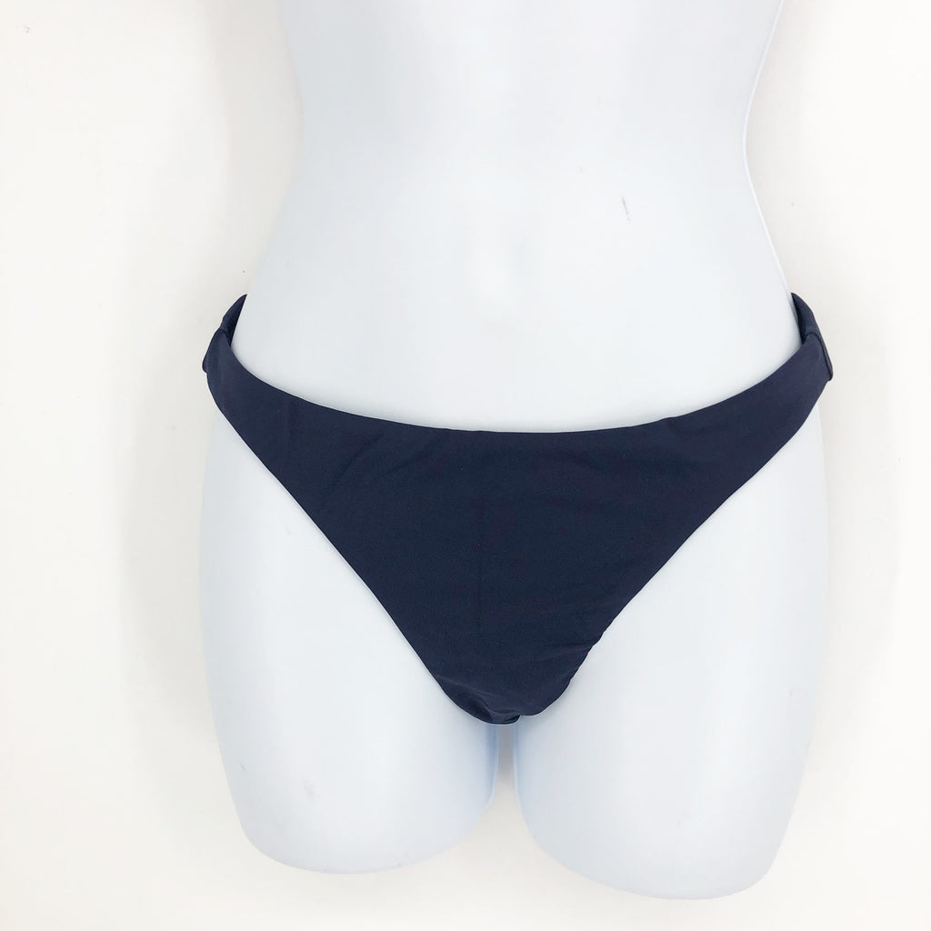 ANDIE SWIM The Cheeky Bottom Bikini Bottom XS Navy Blue Mid Rise NWT