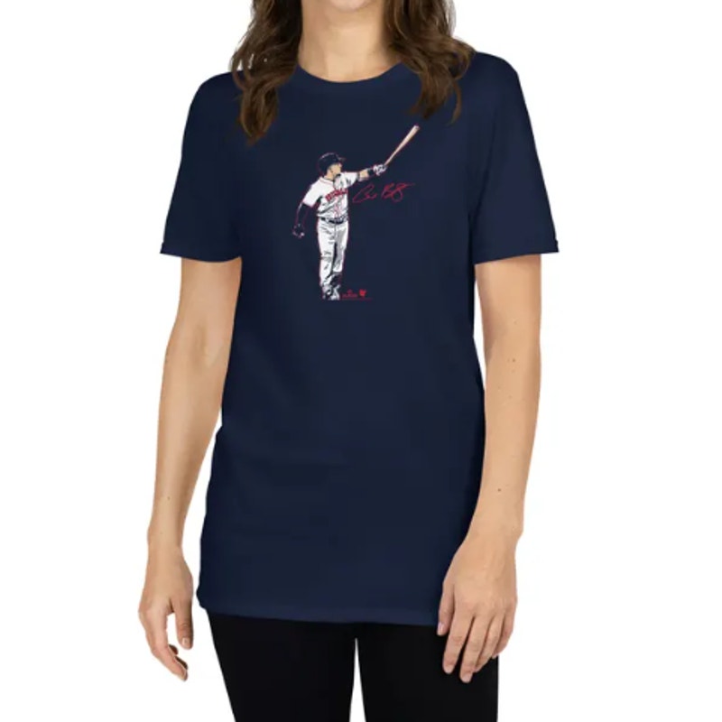 BREAKING T Alex Bregman  Superstar Pose Boston Baseball T-Shirt Medium Navy NWOT