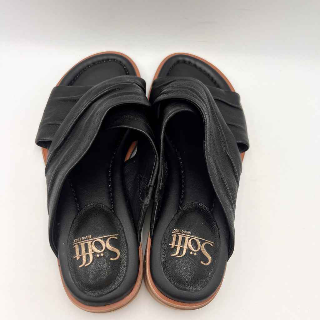 Sofft Womens Fallon Slide Sandals Size 6 M Black Leather Slip On NWOB