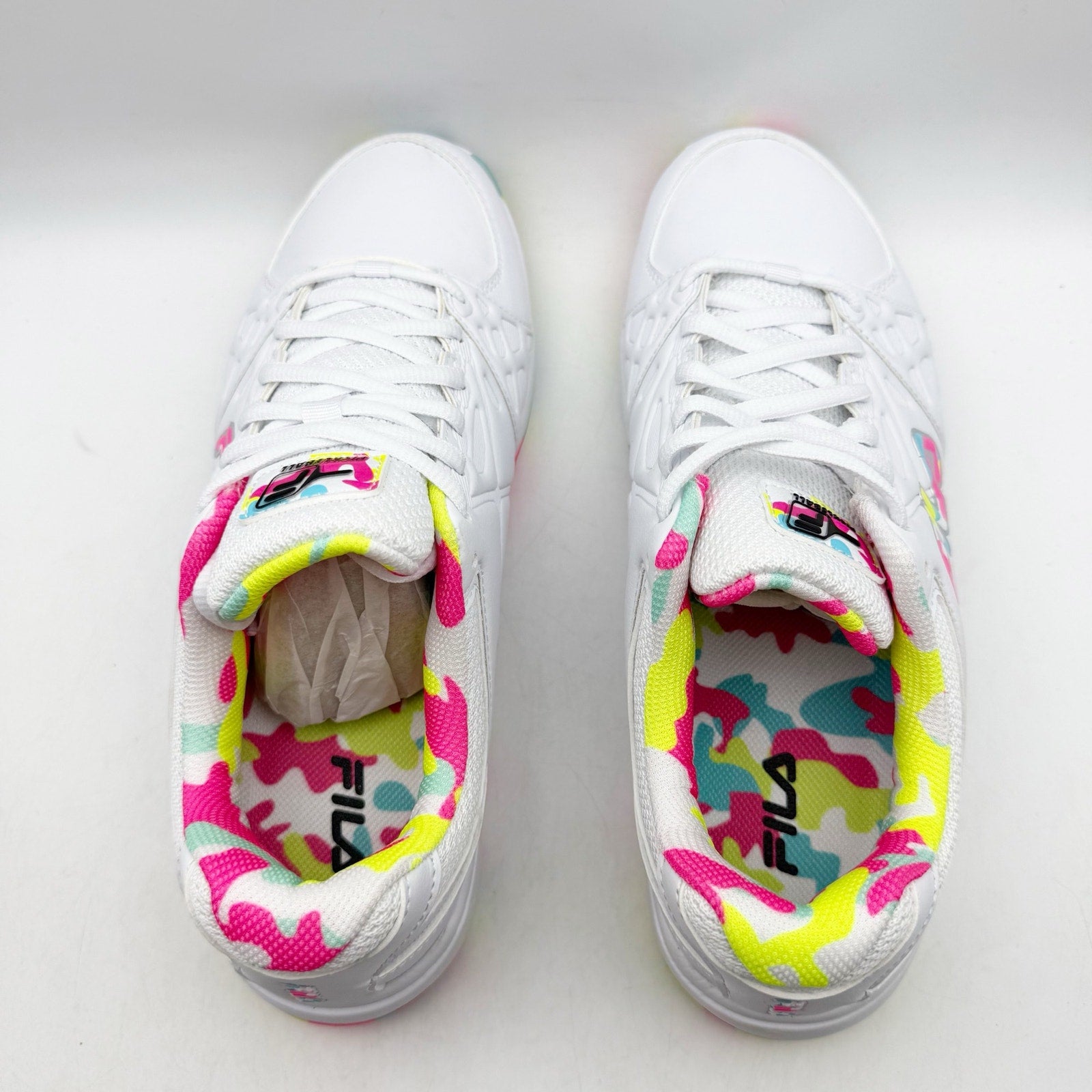 FILA Womens Double Bounce 3 Pickleball Athletic Shoes Size 11 White Neon NWOB