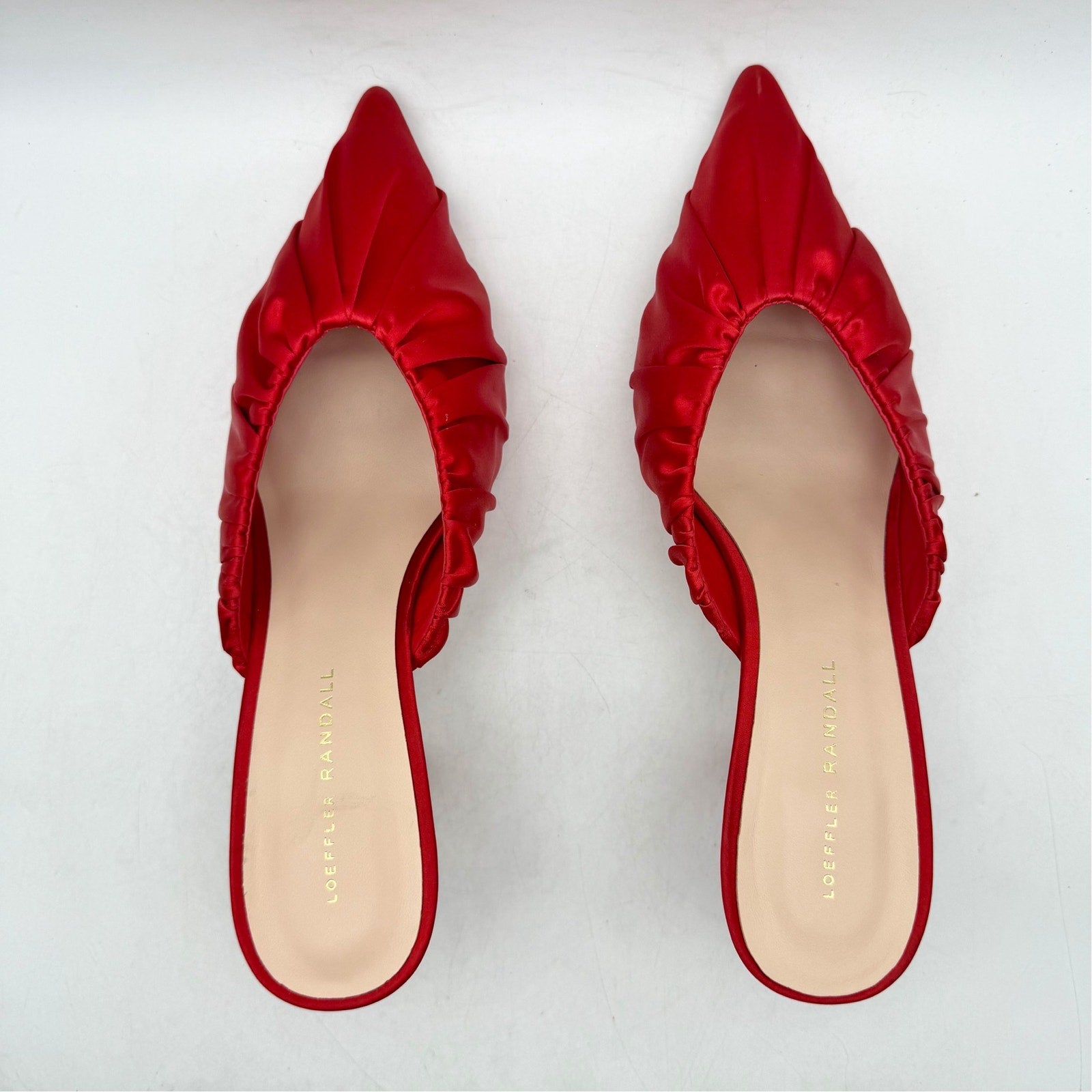 Loeffler Randall Womens Inez Mule Heels US 9 B EU 40 Red Satin NIB