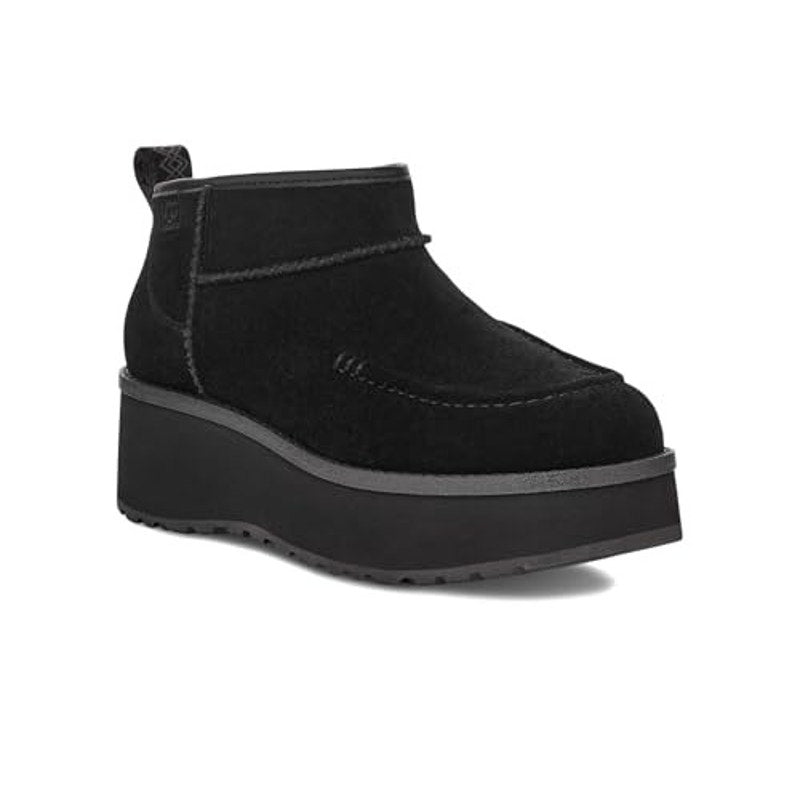 UGG Womens Cityfunc Ultra Mini Boots Size 8- 39 Black Suede Water Resistant NWOB