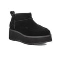 UGG Womens Cityfunc Ultra Mini Boots Size 8- 39 Black Suede Water Resistant NWOB
