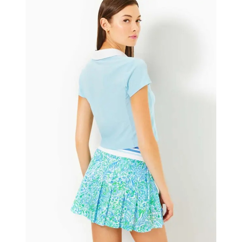 LILLY PULITZER Womens Luxletic Yvonne Skort Large Hydra Blue Dandy Lions NWOT