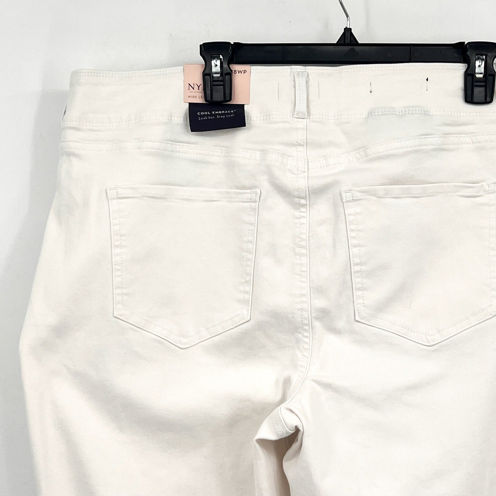 NYDJ Womens Cool Embrace Wide Leg Crop Jeans 18W PETITE Optic White NWT