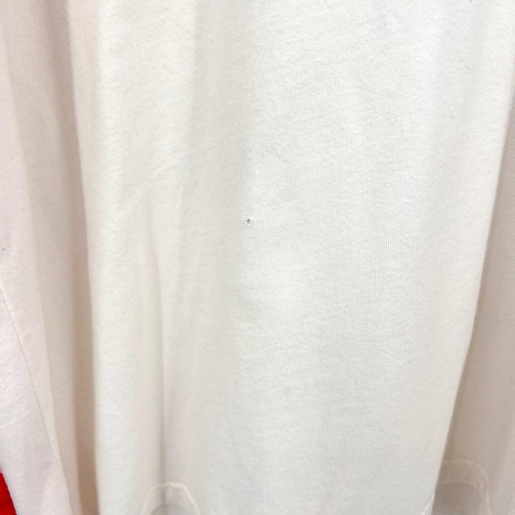 BTFL Men's Crewneck Baseball T-Shirt with Vinyl Sleeves Large White/Red NWOT