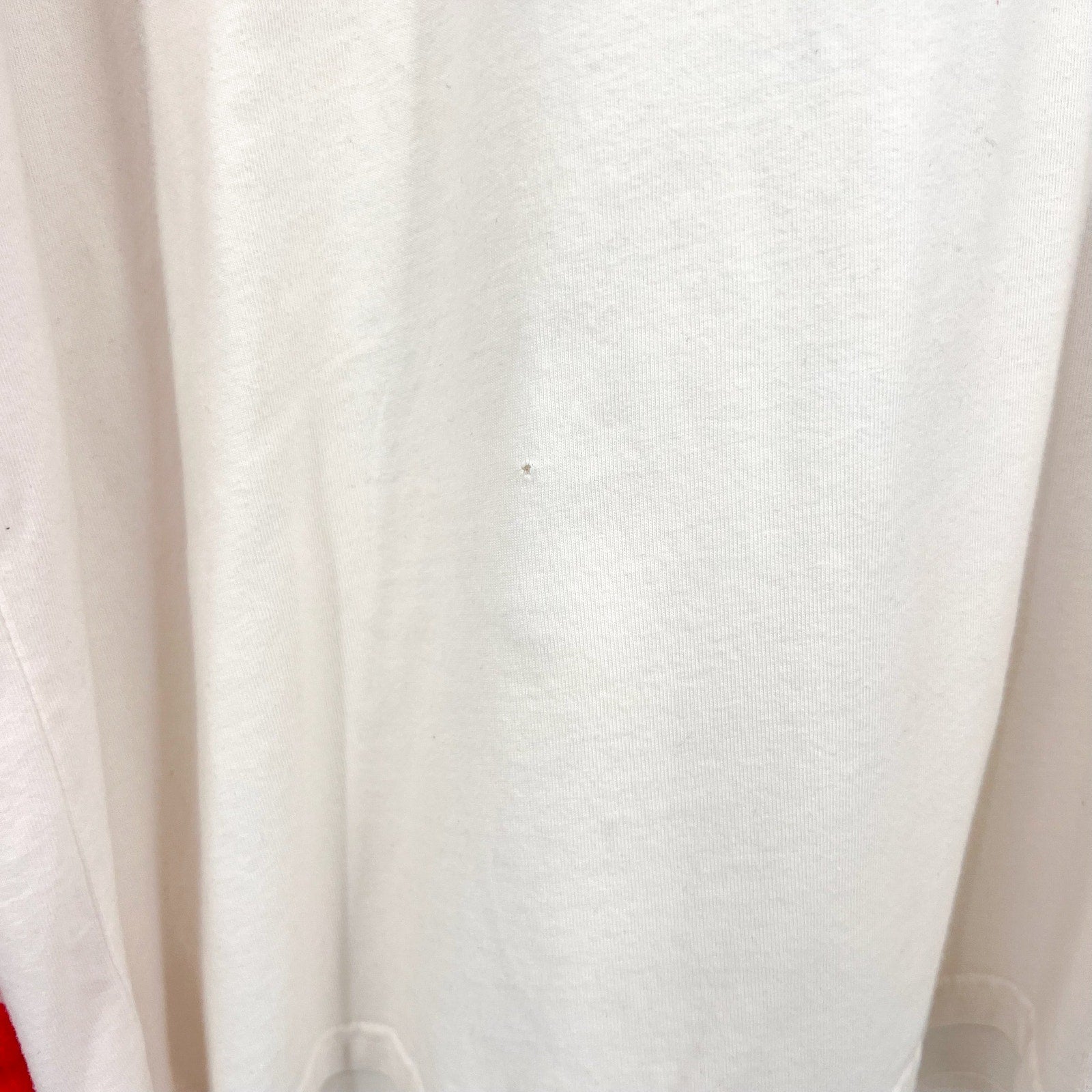 BTFL Men's Crewneck Baseball T-Shirt with Vinyl Sleeves Large White/Red NWOT