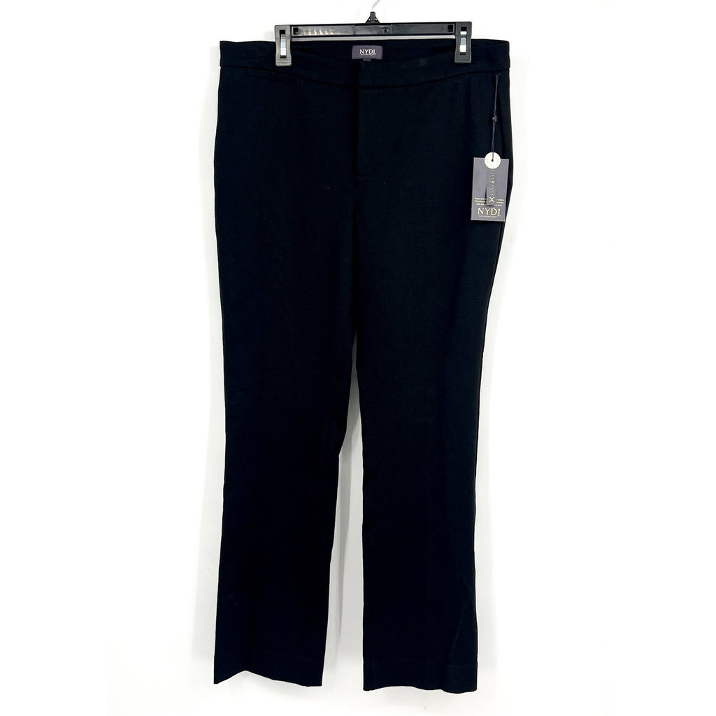 NYDJ Women's Slim Trouser Pants Size 12 Black Ponte Knit High Rise NWT