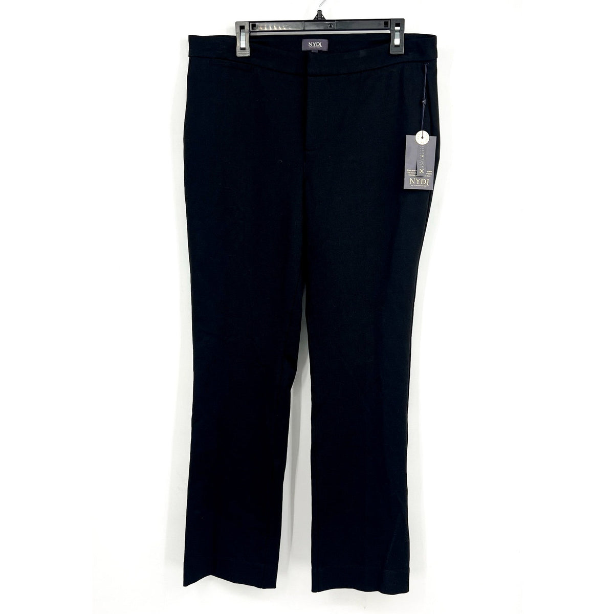 NYDJ Women's Slim Trouser Pants Size 12 Black Ponte Knit High Rise NWT