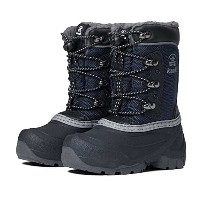 Kamik Kids Luke Snow Boots US 2 EU 33.5 Navy Waterproof NIB