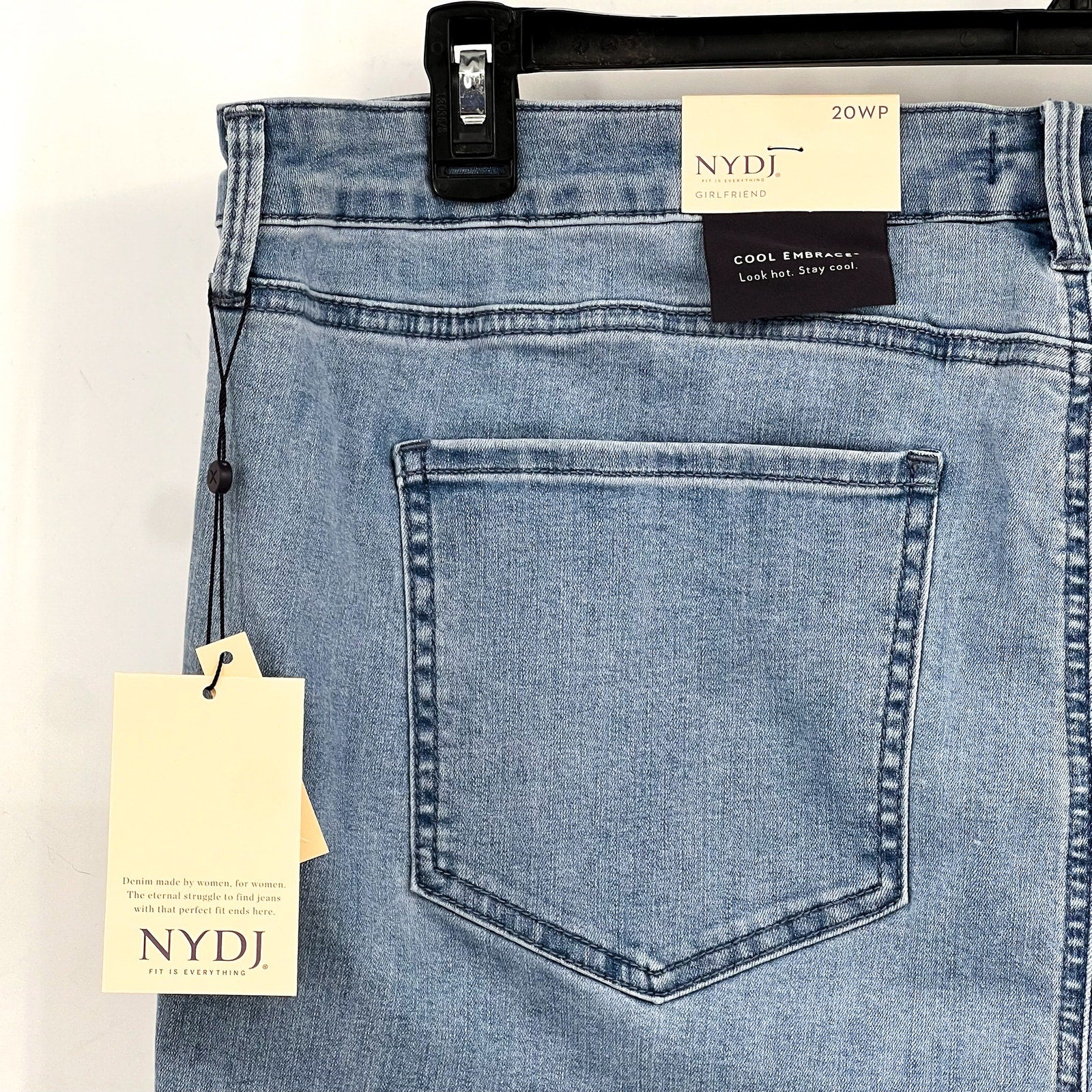 NYDJ Womens Margot Girlfriend Jeans Size 20W Petite Kingston Blue NWT