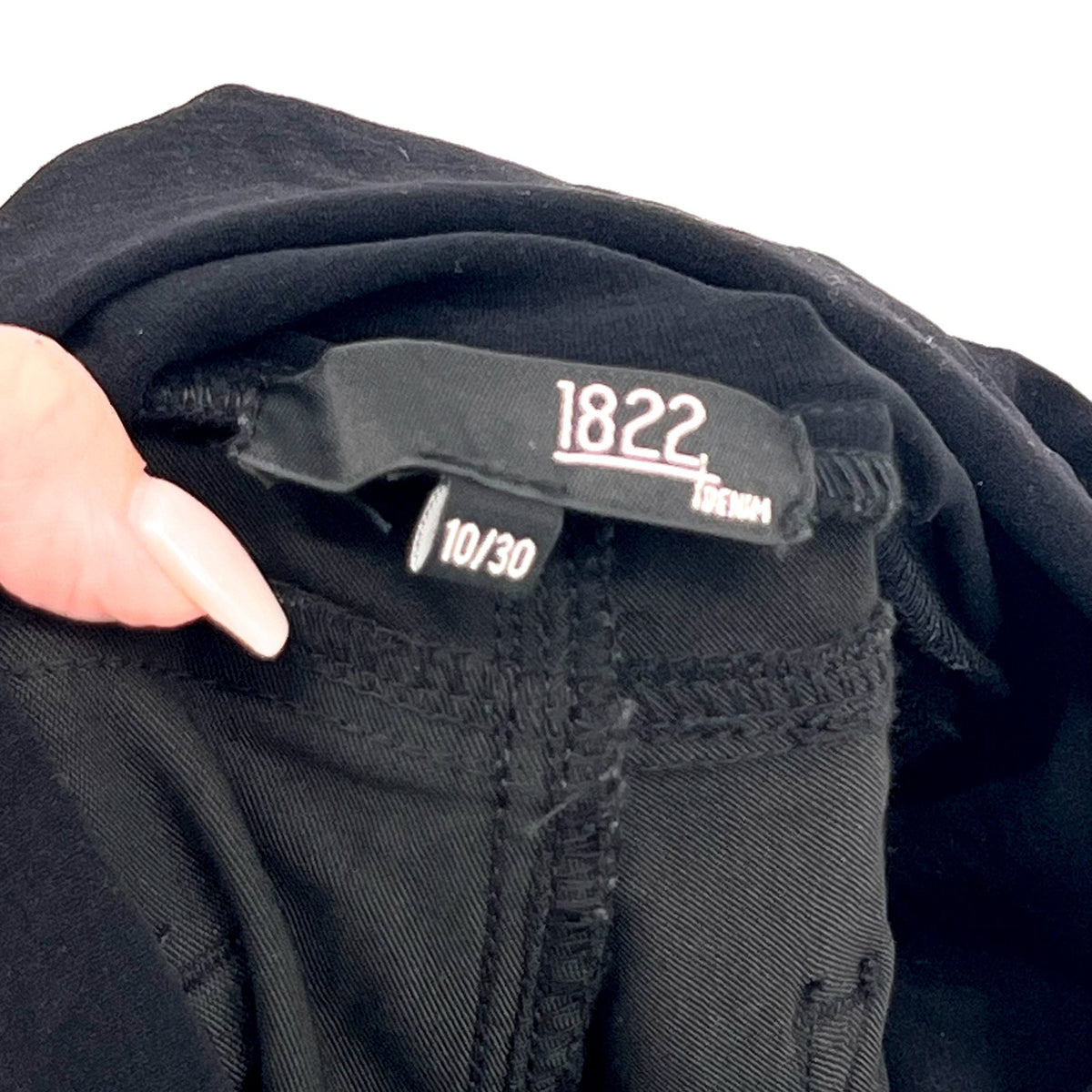 1822 DENIM Maternity Women's Slim Bootcut Jeans Size 10 Black Over Belly NWT