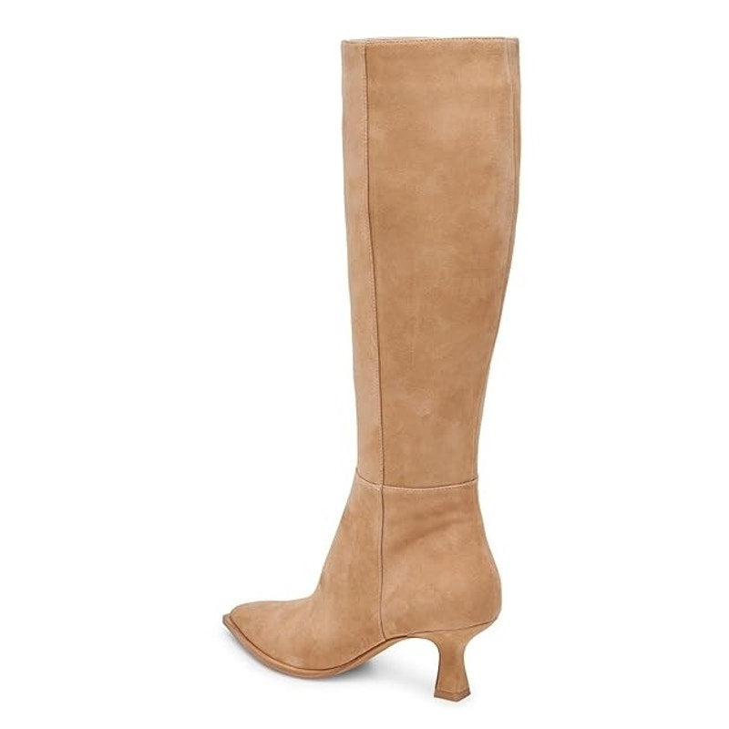 Dolce Vita Womens Auggie Knee High Heeled Boots US 8 M Tan Camel Leather NIB