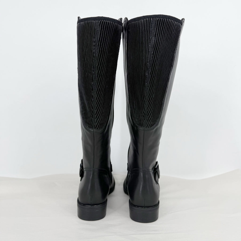 David Tate Womens Branson Knee High Boots US 12 M Black Leather NWOB