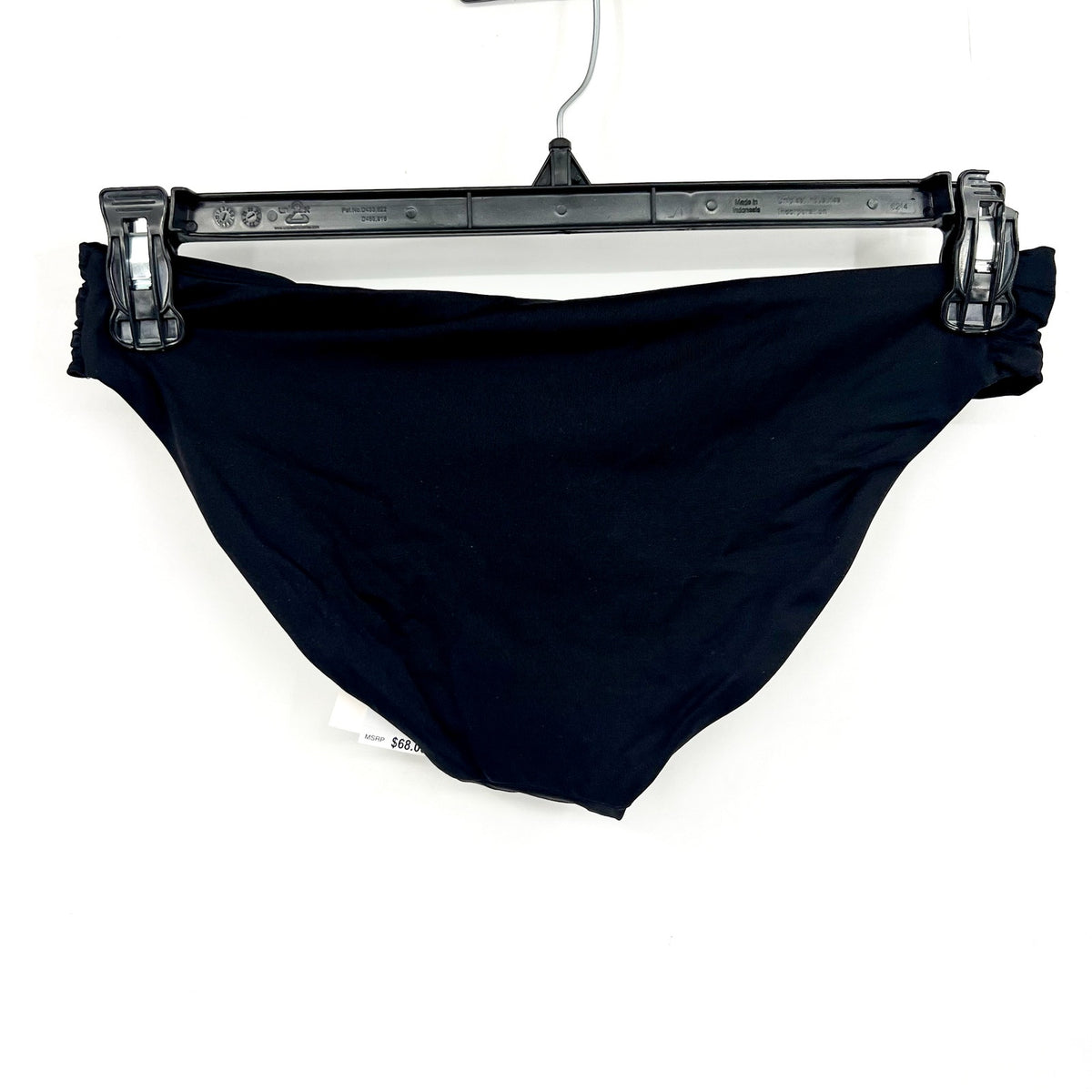 BECCA Women's Muse Side Ruched Bikini Bottoms Large Black Hipster NWT