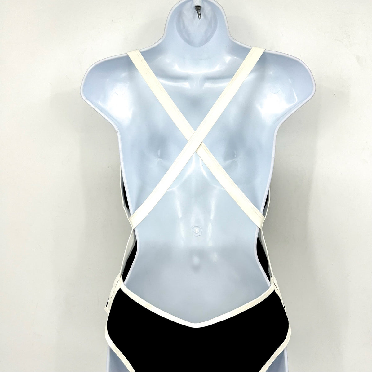 L*SPACE Women's Ribbed Baewatch One Piece Swimsuit Small Black Cream NWT