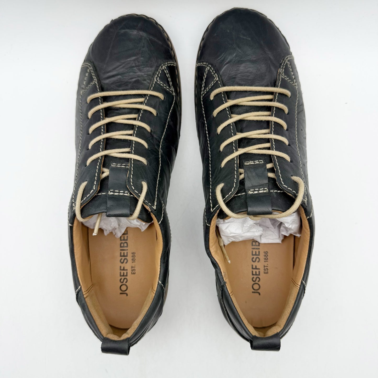 JOSEF SEIBEL Womens Fergey 56 Sneaker EU 41 US 10-10.5 Black Leather Lace Up NIB