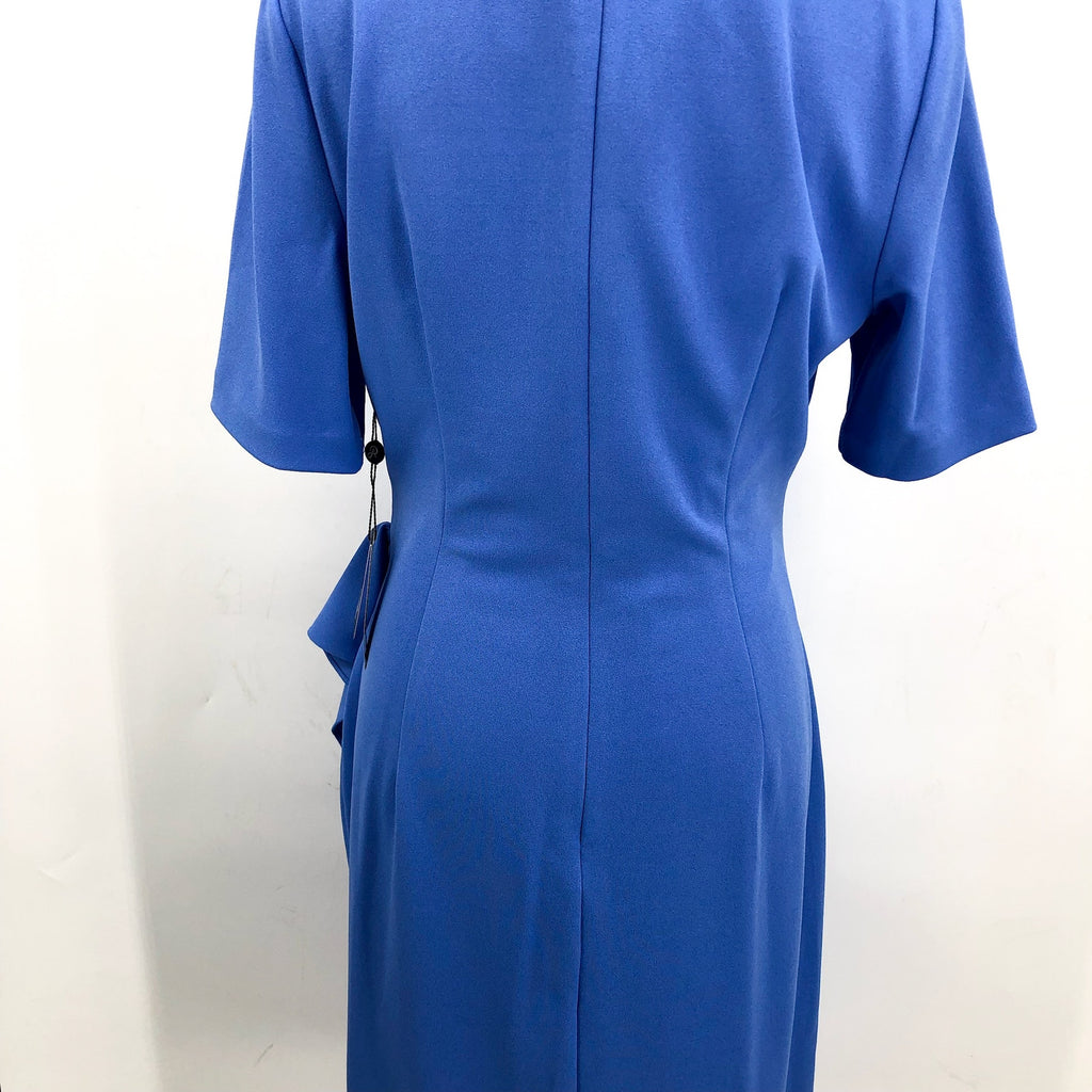 ADRIANNA PAPELL Women's Draped Sheath Dress Size 12 Periwinkle Knit Crepe NWT