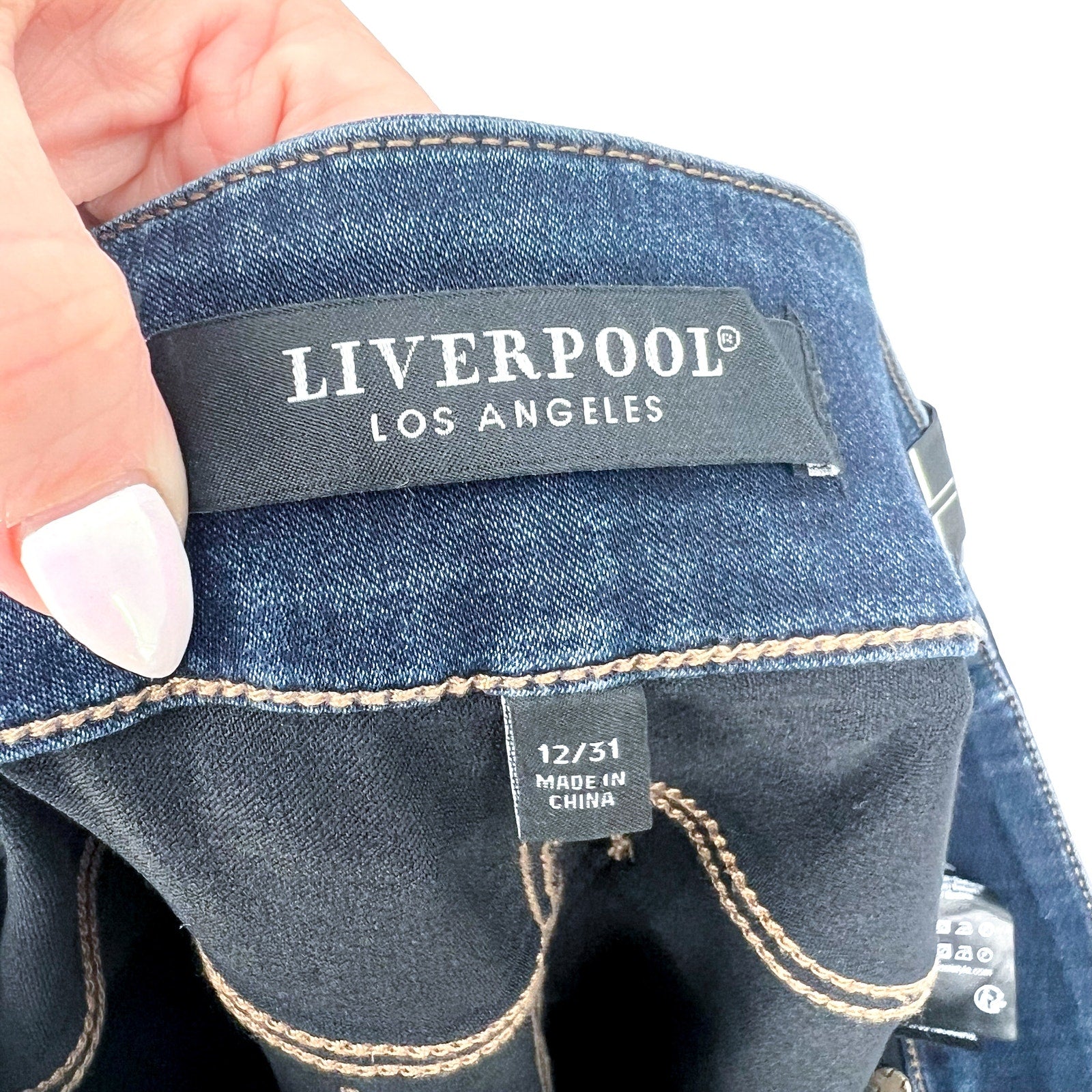 Liverpool Women's Sienna Pull-On Skinny Jeans Size 12 31 Dark Blue NWT