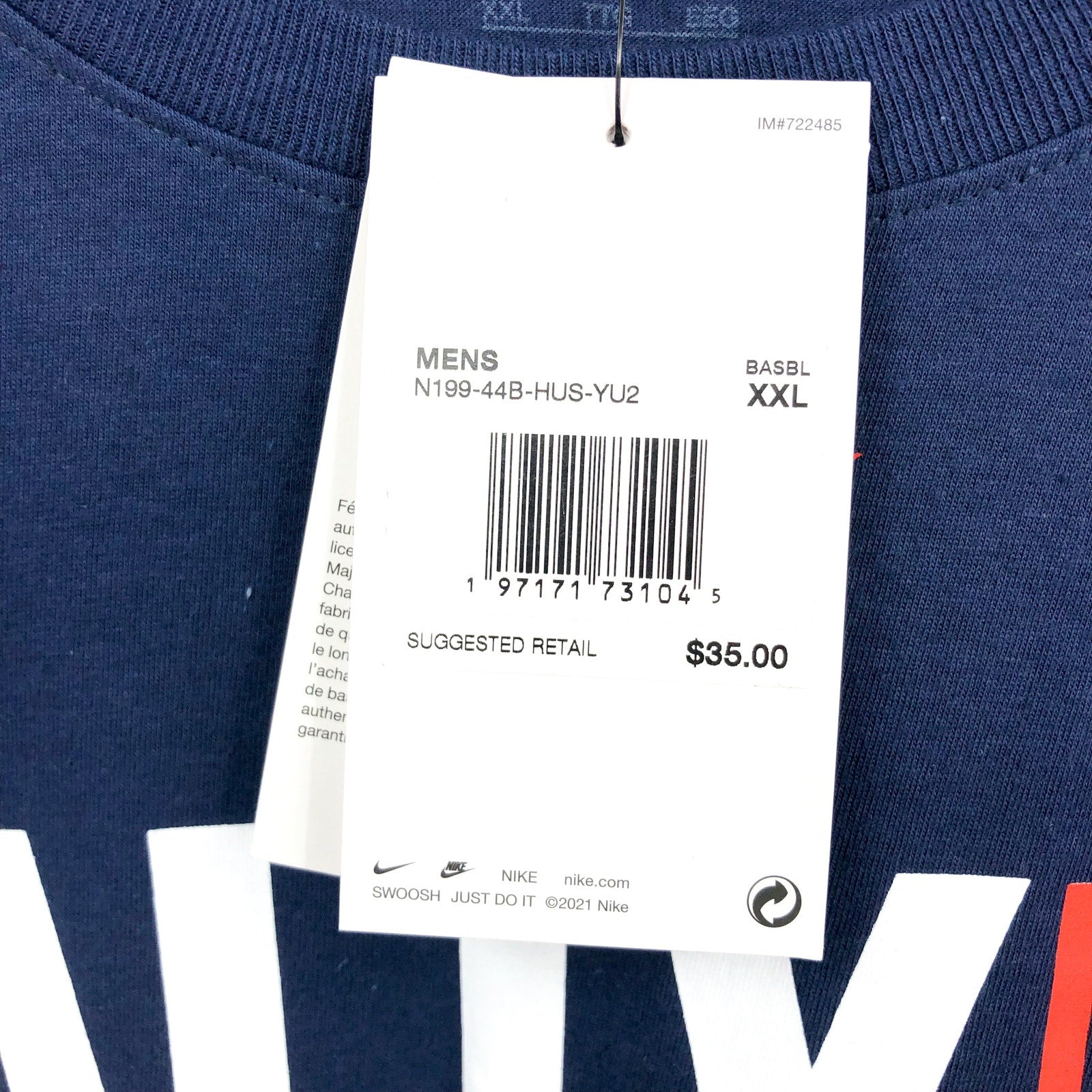 Nike Mens Houston Astros Rally Home Graphic T-shirt XXL Navy Chattanooga NWT