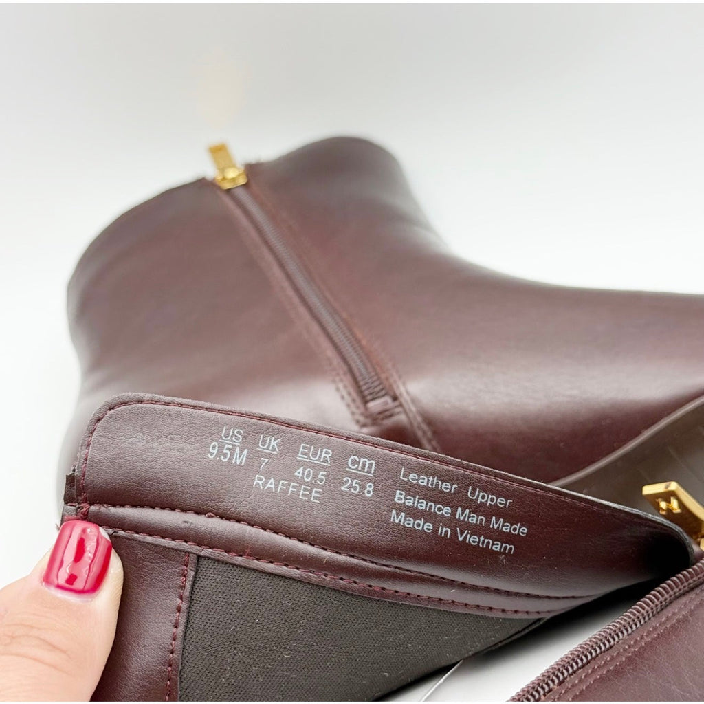 Naturalizer Womens Raffee Ankle Boots US 9.5 M EU 40.5 Brown Leather Booties NIB