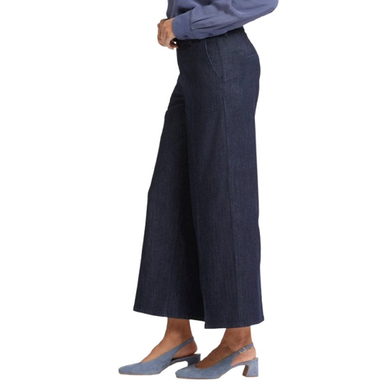 NYDJ Women's Mona Wide Leg Ankle Trouser Jeans Size 16 Deep Blue Rinse NWT