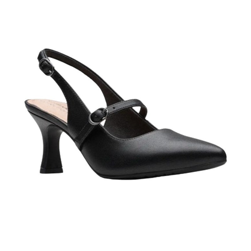 CLARKS Women's Kataleyna Ruby Buckle Dress Pumps Size 8.5 WIDE Black Leather NIB