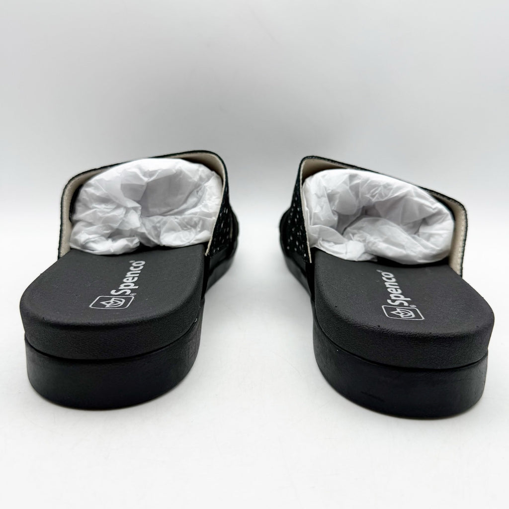 Spenco Womens Dawn Slide Sandals US 8 Wide EU 38.5 Black Suede NIB