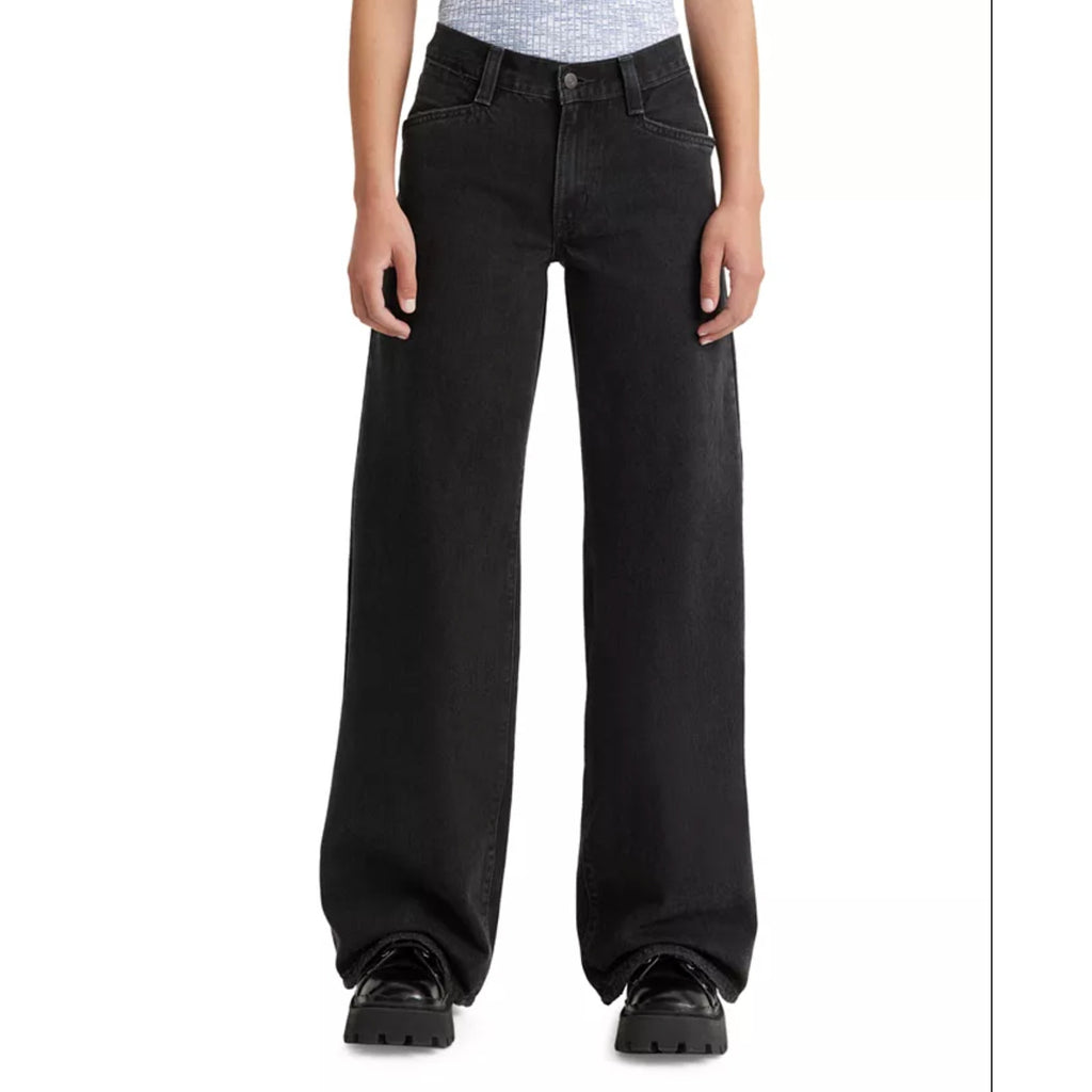 LEVI'S Womens '94 Baggy Wide Leg Jeans 28x31 US 6 Over Exposure Black NWT