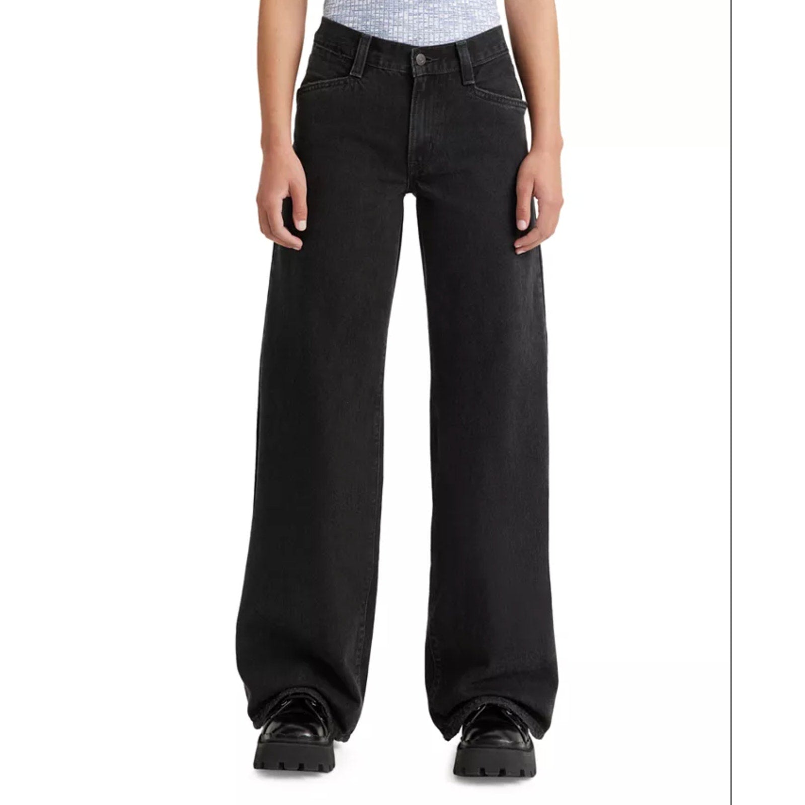 LEVI'S Womens '94 Baggy Wide Leg Jeans 28x31 US 6 Over Exposure Black NWT