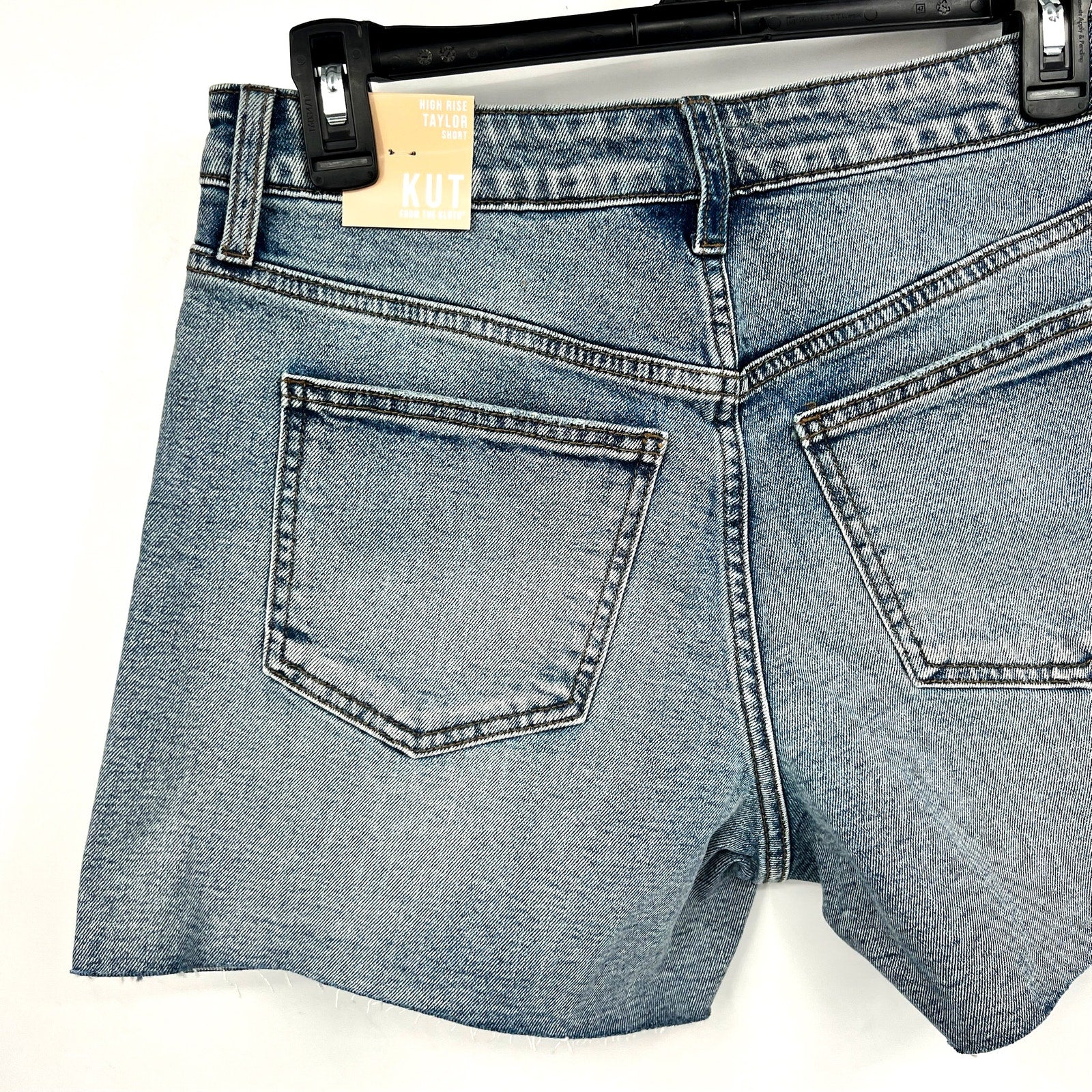 KUT FROM THE KLOTH Taylor Denim Shorts Size 2 Freedom Blue High Waist CutOff NWT