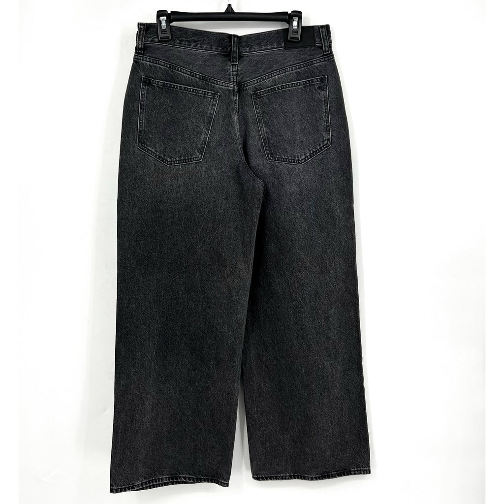 MADEWELL Women's Superwide-Leg Jeans Size 29 US 8 Black Kingswood Wash NR481 NWT